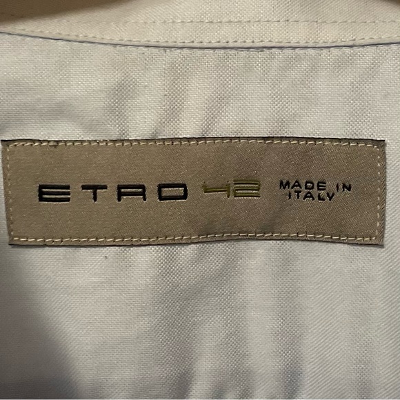 Etro Button Down Shirt, Long-Sleeve in Blue - Picture 4 of 9